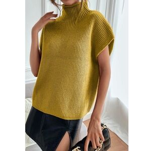 Mustard Yellow Batwing Sleeve Knit Top